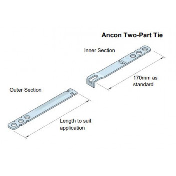 ANCON 2PT125CAV Two Part Cavity Wall Tie 125mm Cavity